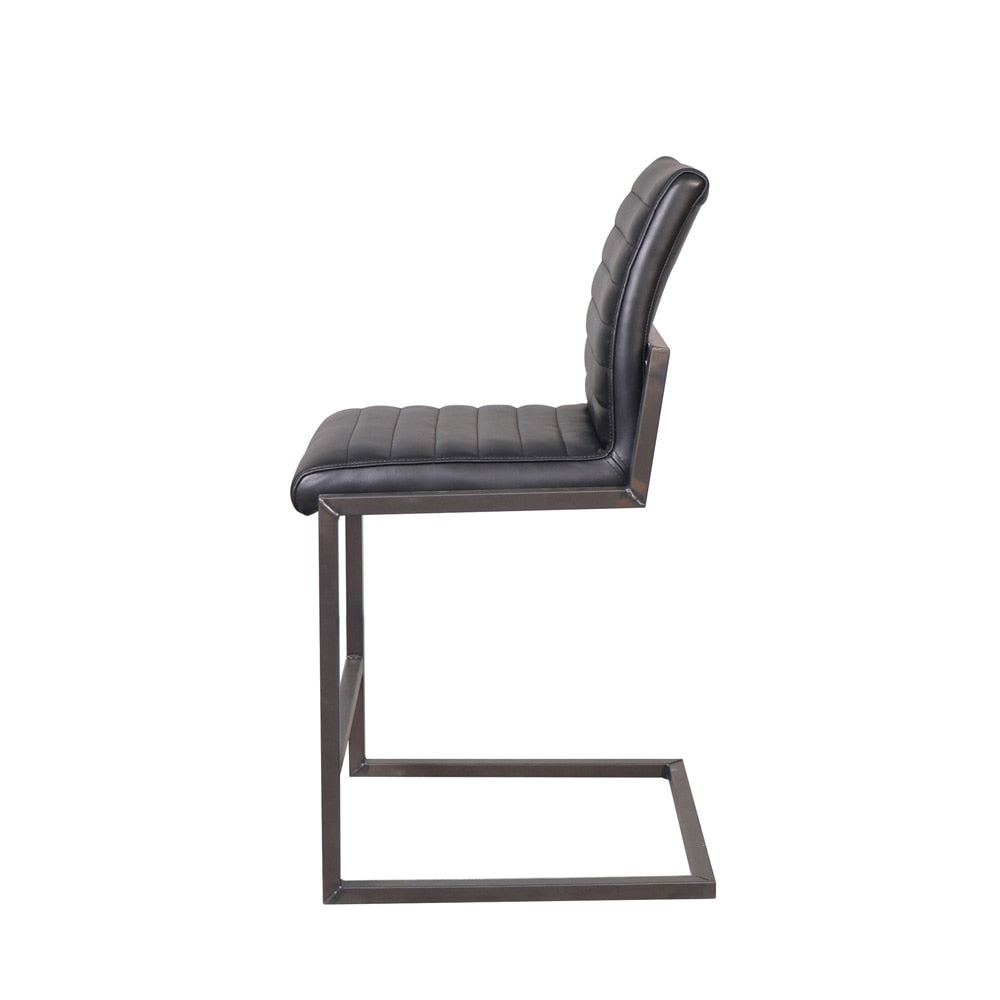 Henry & Mason - Jimi Antique Black Steel and Black Leather Counter Stool - DV7255 veiw 3