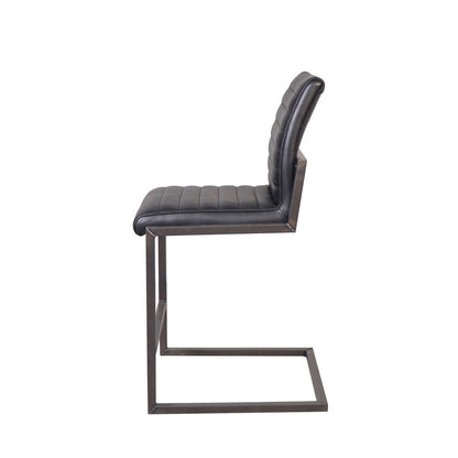 Henry & Mason - Jimi Antique Black Steel and Black Leather Counter Stool - DV7255 veiw 3