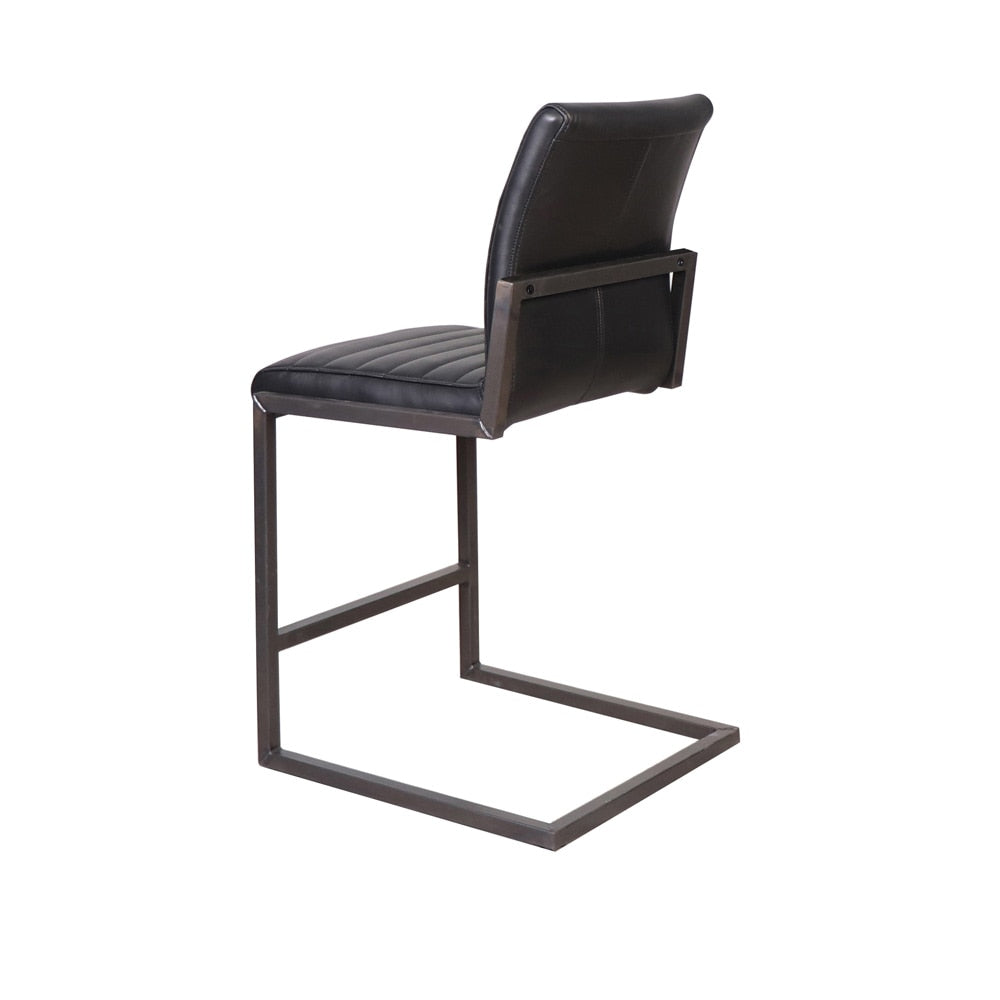 Henry & Mason - Jimi Antique Black Steel and Black Leather Counter Stool - DV7255 veiw 4
