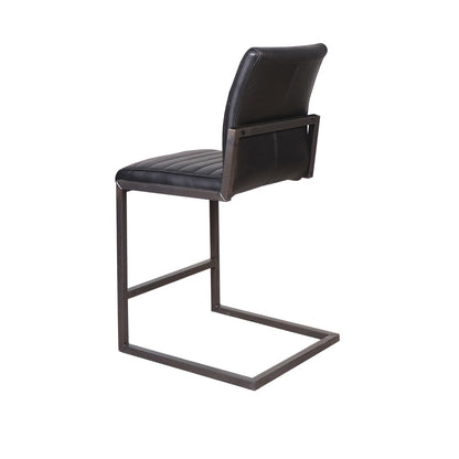 Henry & Mason - Jimi Antique Black Steel and Black Leather Counter Stool - DV7255 veiw 4