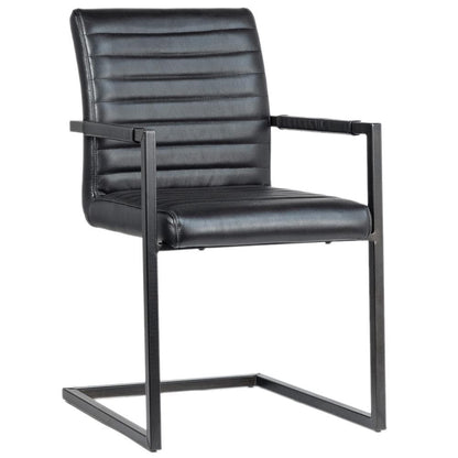 Henry & Mason - Jimi Antique Black Steel and Black Leather Dining Chair - DV7254 veiw 1