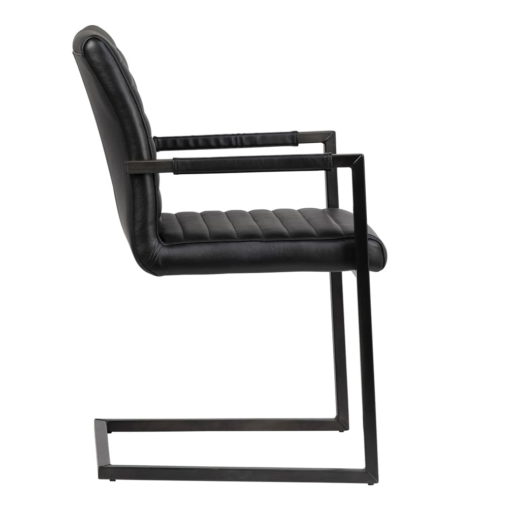 Henry & Mason - Jimi Antique Black Steel and Black Leather Dining Chair - DV7254 veiw 2