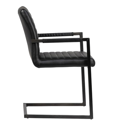 Henry & Mason - Jimi Antique Black Steel and Black Leather Dining Chair - DV7254 veiw 2