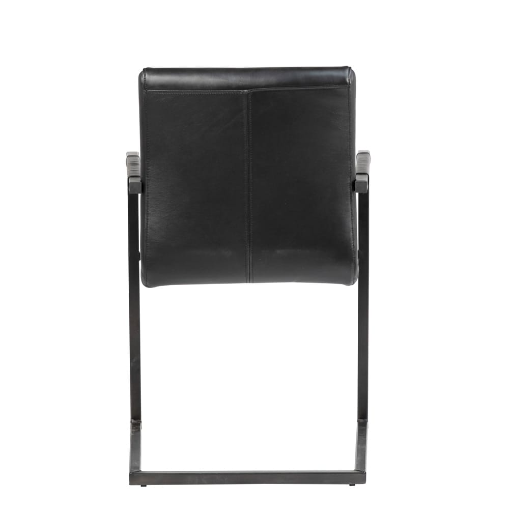 Henry & Mason - Jimi Antique Black Steel and Black Leather Dining Chair - DV7254 veiw 3