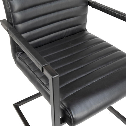 Henry & Mason - Jimi Antique Black Steel and Black Leather Dining Chair - DV7254 veiw 4