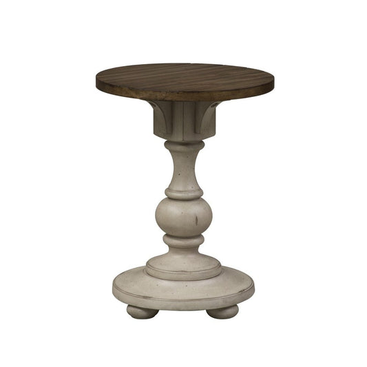 Henry & Mason - Jordan River Chair Side Table in Antique White with Wirebrushed Tobacco Accents - AFA02869 view 1