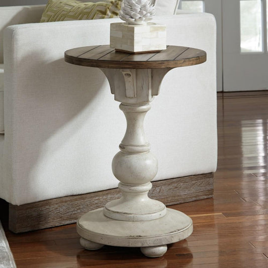 Henry & Mason - Jordan River Chair Side Table in Antique White with Wirebrushed Tobacco Accents - AFA02869 view 2