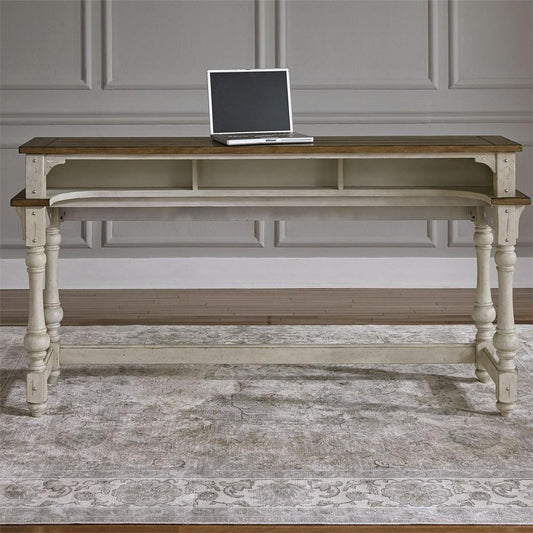 Henry & Mason - Jordan River Console Bar Table in Antique White with Wirebrushed Tobacco Accents - AFA02874 view 1
