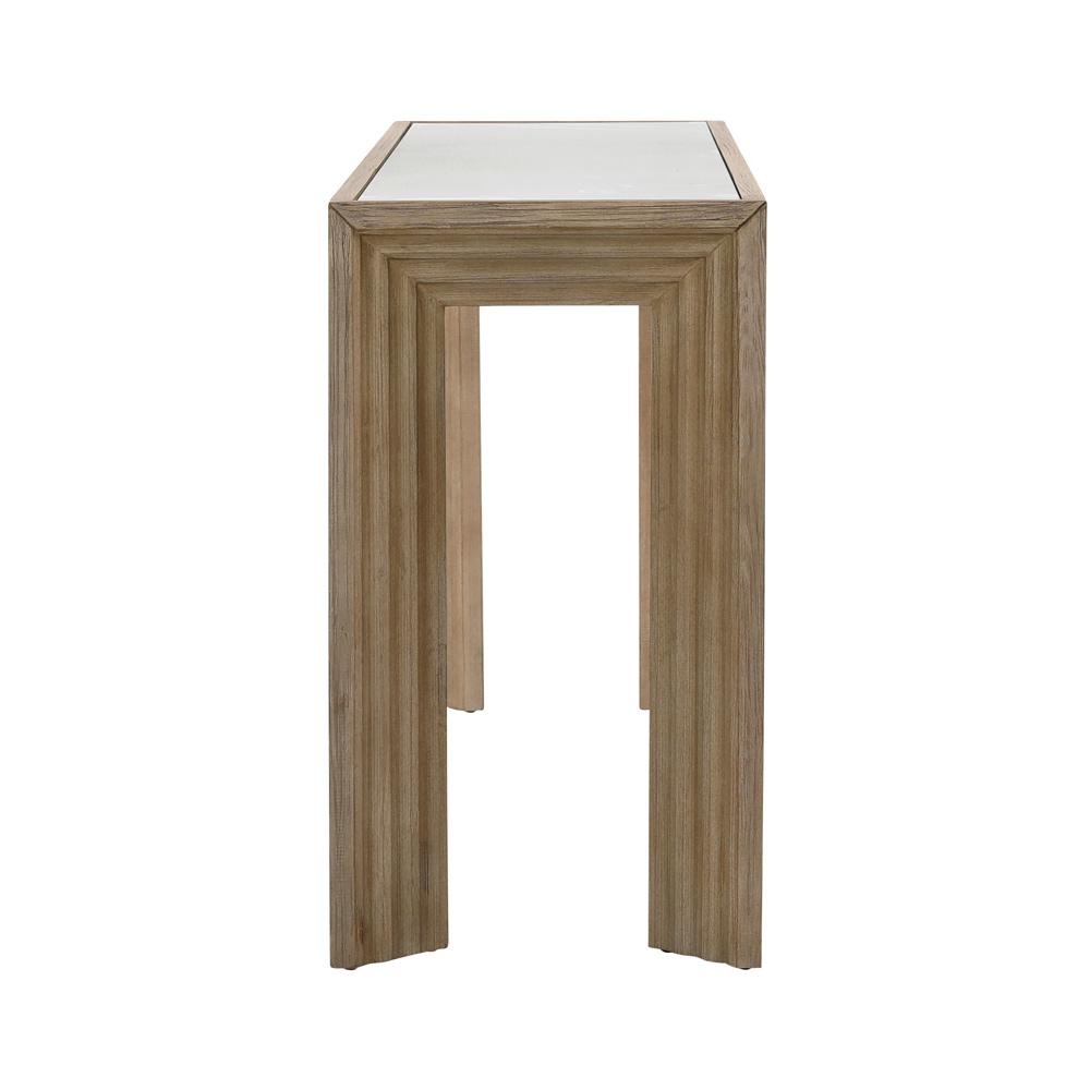 Henry & Mason - Kendra Glass Inset top Pine Wood Console Table in Light Warm Wash Finish - DV7216 veiw 3