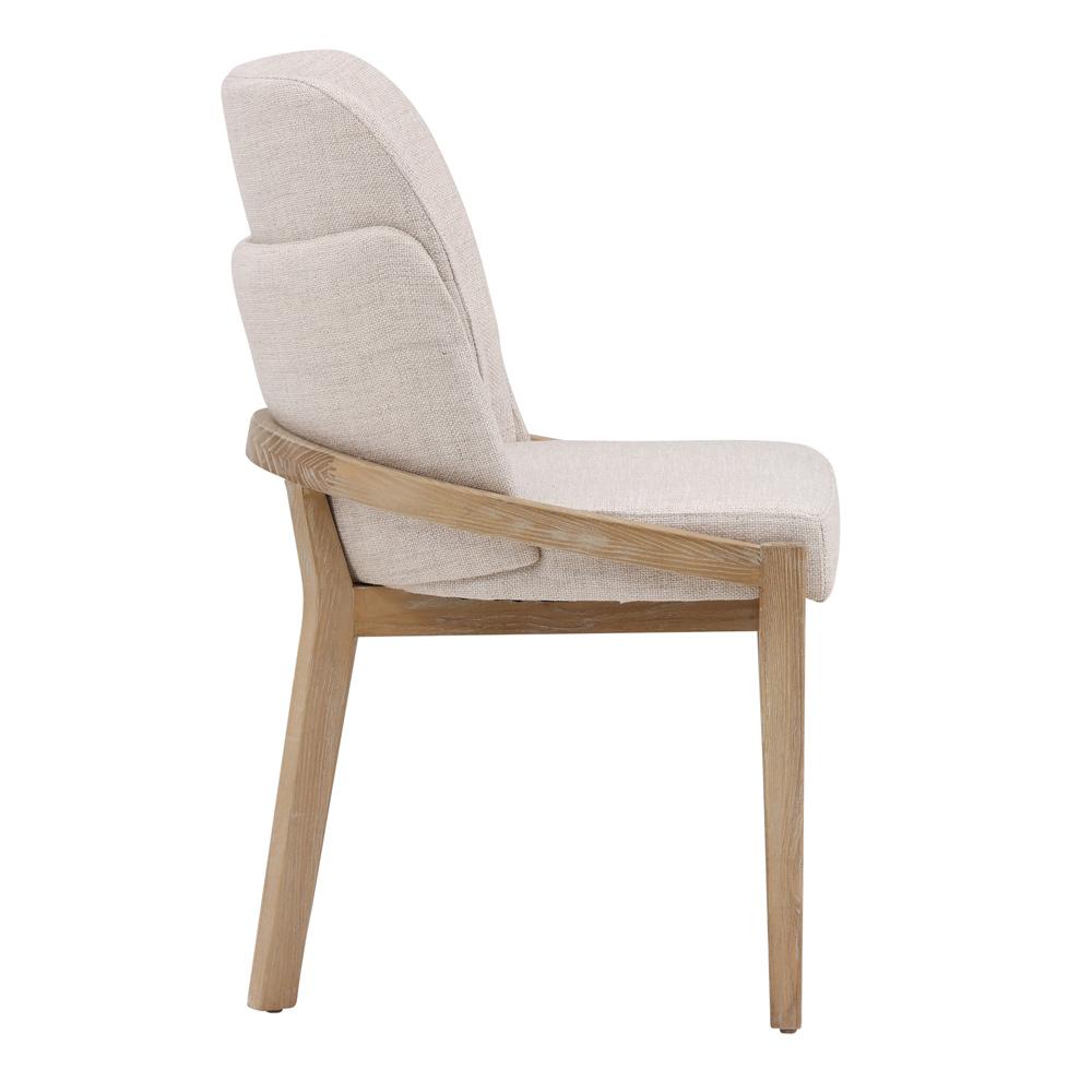 Henry & Mason - Kerns Light Natural Elm Wood Dining Chair with Beige Performance Fabric - DV7087 veiw 3