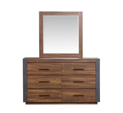 Henry & Mason  -  Kessler Tavern Brown Double Drawer Dresser With Paper Mirror  - AFA00996 view 2