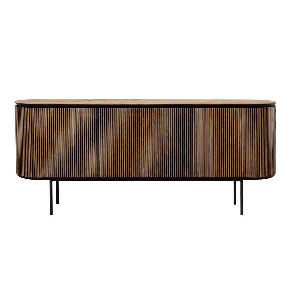 Henry & Mason - Kholman 78.5in Natural Teak Wood and Black Iron Sideboard - DV7929 veiw 2