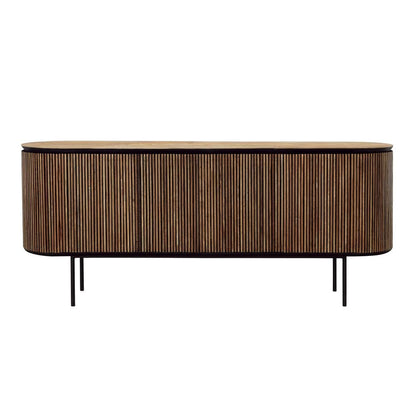 Henry & Mason - Kholman 78.5in Natural Teak Wood and Black Iron Sideboard - DV7929 veiw 2