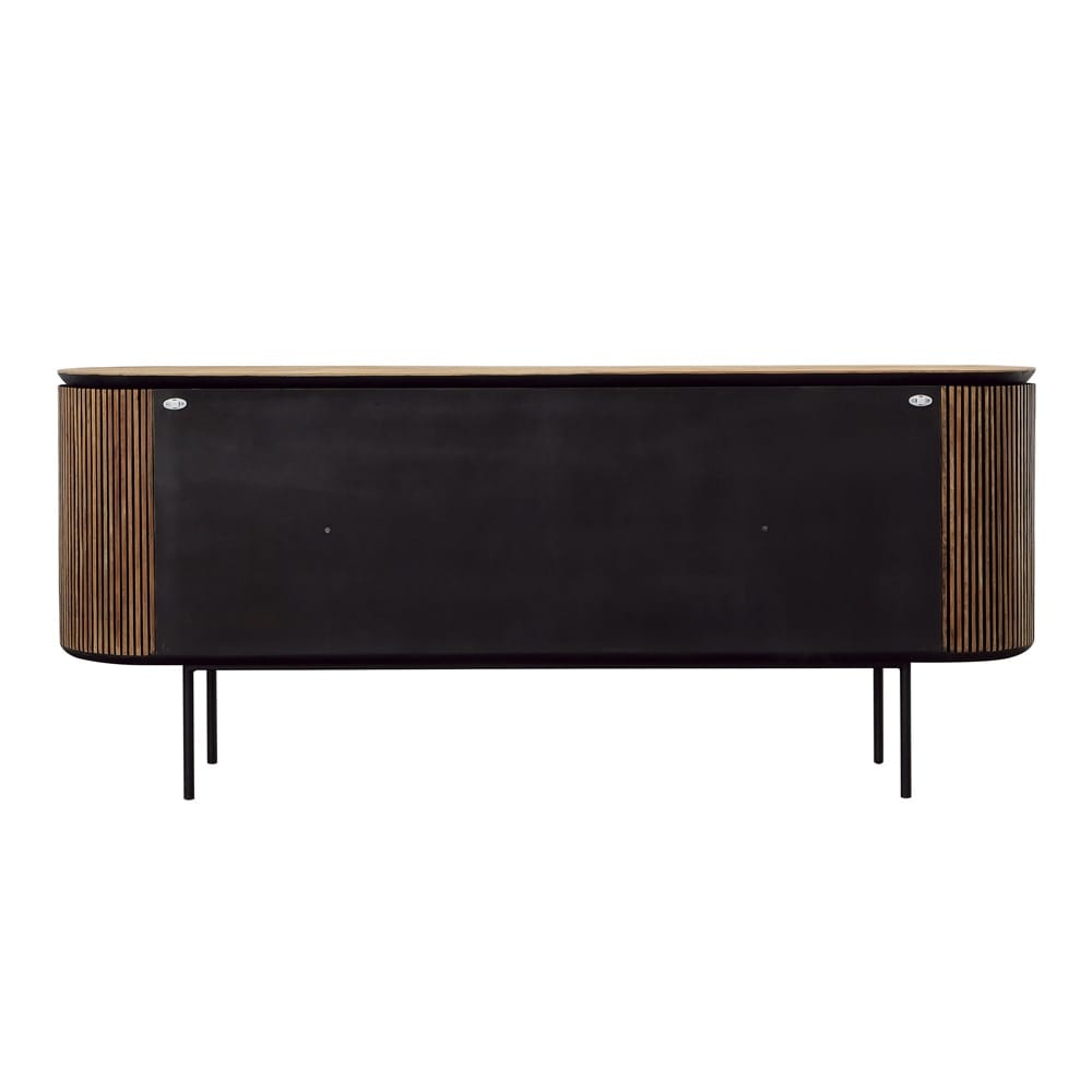 Henry & Mason - Kholman 78.5in Natural Teak Wood and Black Iron Sideboard - DV7929 veiw 4