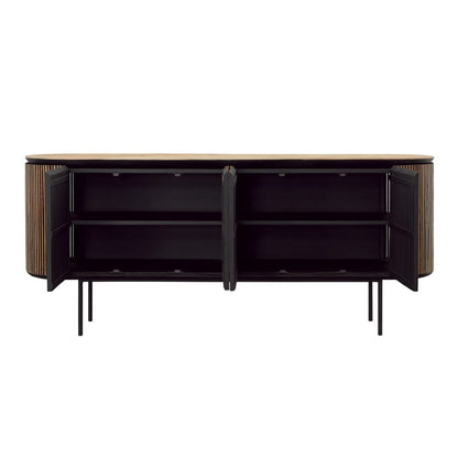 Henry & Mason - Kholman 78.5in Natural Teak Wood and Black Iron Sideboard - DV7929 veiw 5