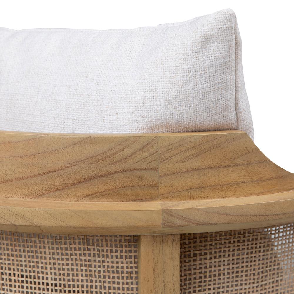 Henry & Mason - Kinderis Mindi Wood and Rattan Accent Chair in Off White Performance Fabric - DV7117 veiw 5