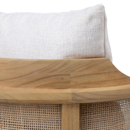 Henry & Mason - Kinderis Mindi Wood and Rattan Accent Chair in Off White Performance Fabric - DV7117 veiw 5