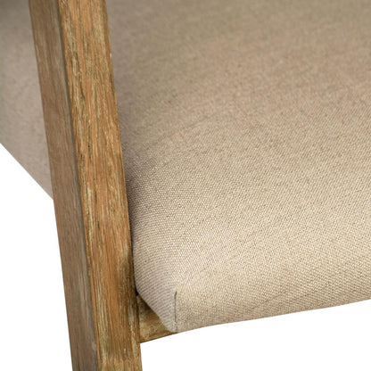 Henry & Mason - Klinger Antique Finished Oak Wood and Beige Linen Dining Chair - DV7848 veiw 3