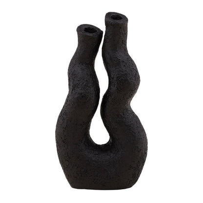 Henry & Mason - Krazinta 12.5in Black Terracotta Vase - DV7626 veiw 2