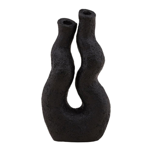 Henry & Mason - Krazinta 12.5in Black Terracotta Vase - DV7626 veiw 2