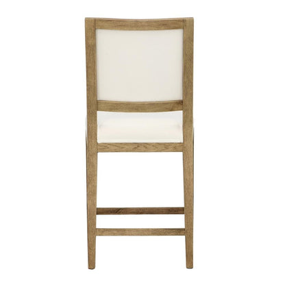 Henry & Mason - Lara Solid Oak Wood Counter Stool in Warm Wash with White Performance Fabric Upholstery - DV7341 veiw 4
