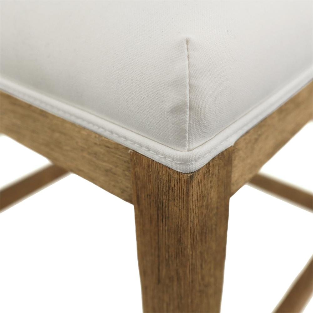 Henry & Mason - Lara Solid Oak Wood Counter Stool in Warm Wash with White Performance Fabric Upholstery - DV7341 veiw 5