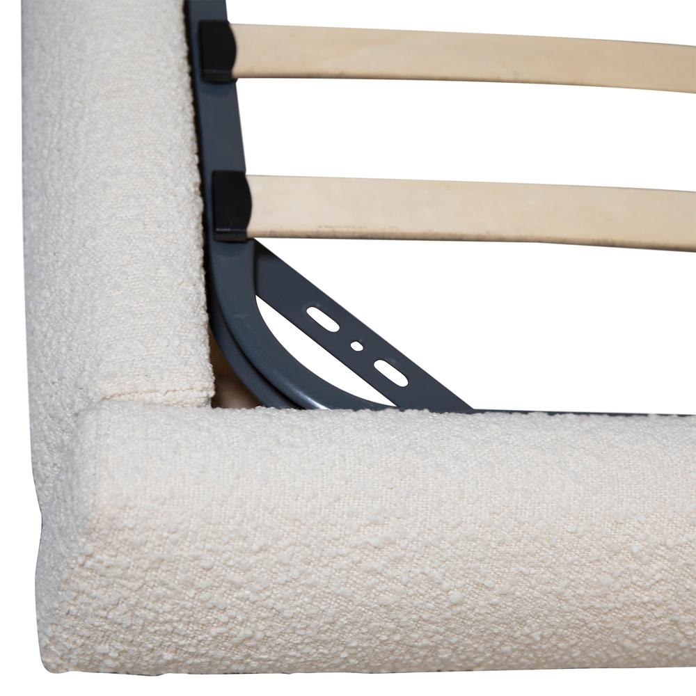 Henry & Mason - Largo Eastern King Bed in Off-White Boucle Upholstery with Black Pine Wood Legs - DV7352 veiw 3