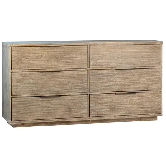 Henry & Mason - Lewis Solid Acacia Wood 6 Drawer Double Dresser in Warm Wash Finish - DV7263 veiw 1