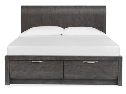 Henry & Mason  -  Linsbury Black Heron California King Panel Storage Bed  - AFA01031 view 3