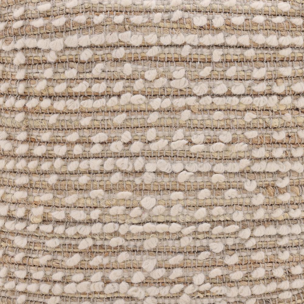 Henry & Mason - Locia Handwoven Jute and Wool Pouf in Ivory - DV7588 veiw 3