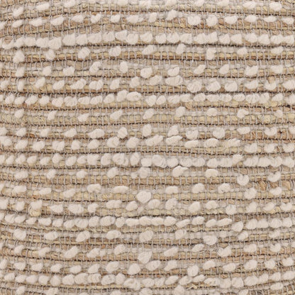 Henry & Mason - Locia Handwoven Jute and Wool Pouf in Ivory - DV7588 veiw 3