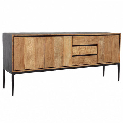 Henry & Mason - Loge Natural Teak Wood and Black Iron Sideboard - DV7924 veiw 1