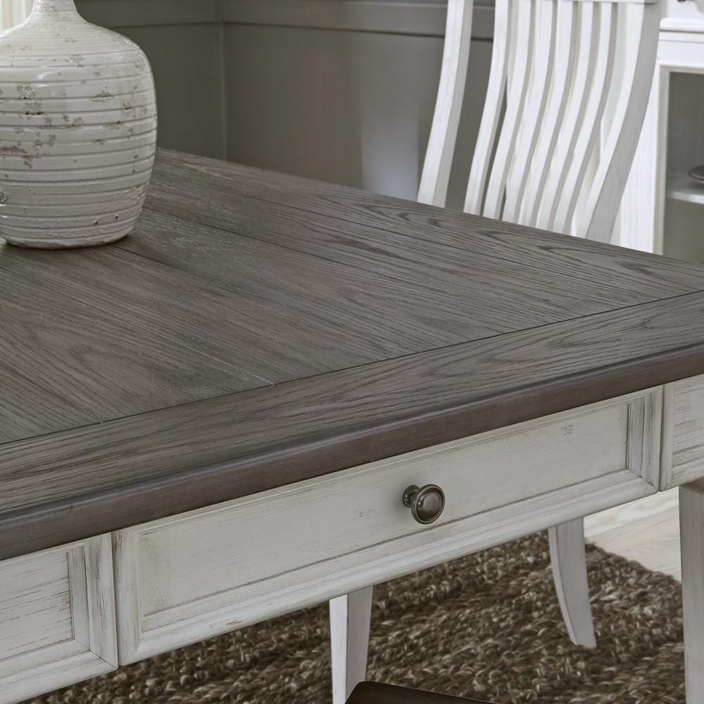 Henry & Mason - Madeline Meadows 7 Piece Rectangular Table Set in Wirebrushed White with Charcoal Tops - AFA02638 view 2