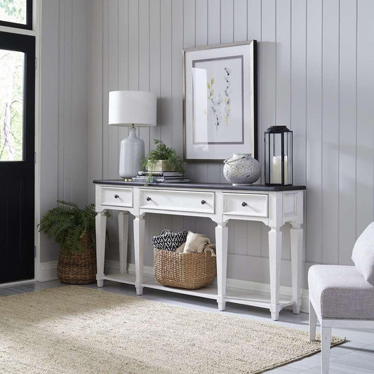 Henry & Mason - Madeline Meadows 72 Inch Hall Table in Wirebrushed White with Charcoal Tops - AFA02603 view 1