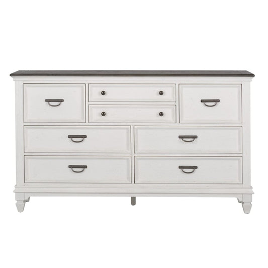 Henry & Mason - Madeline Meadows 8 Drawer Dresser in Wirebrushed White with Charcoal Tops - AFA02605 view 1