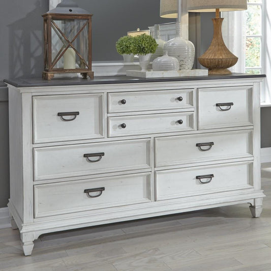 Henry & Mason - Madeline Meadows 8 Drawer Dresser in Wirebrushed White with Charcoal Tops - AFA02605 view 2