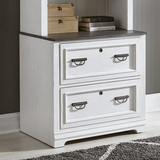 Henry & Mason - Madeline Meadows Bunching Lateral File Cabinet in Wirebrushed White with Charcoal Tops - AFA02645 view 1