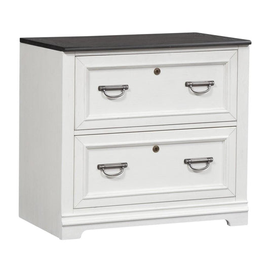 Henry & Mason - Madeline Meadows Bunching Lateral File Cabinet in Wirebrushed White with Charcoal Tops - AFA02645 view 2