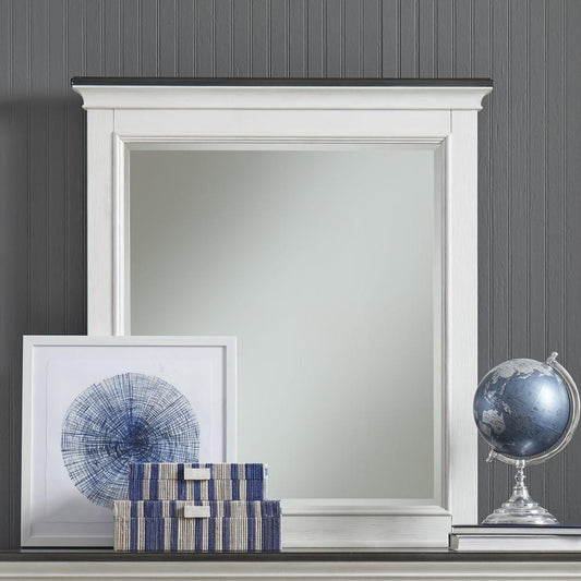 Henry & Mason - Madeline Meadows Crown Mirror in Wirebrushed White with Charcoal Tops - AFA02609 view 1