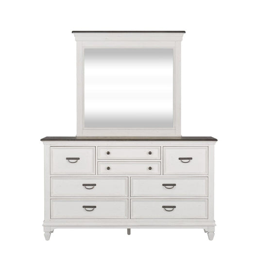 Henry & Mason - Madeline Meadows Dresser & Mirror in Wirebrushed White with Charcoal Tops - AFA02618 view 2