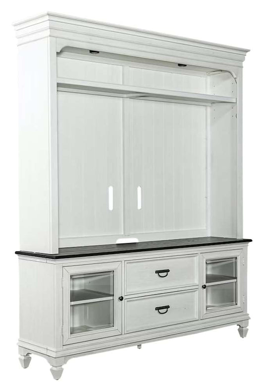 Henry & Mason - Madeline Meadows Entertainment Center in Wirebrushed White with Charcoal Tops - AFA02641 view 2