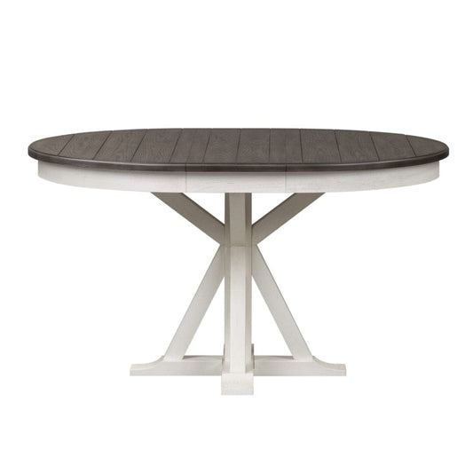 Henry & Mason - Madeline Meadows Pedestal Table in Wirebrushed White with Charcoal Tops - AFA02639 view 2