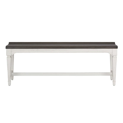 Henry & Mason - Madeline Meadows Wood Seat Bench in Wirebrushed White with Charcoal Tops - AFA02632 view 3