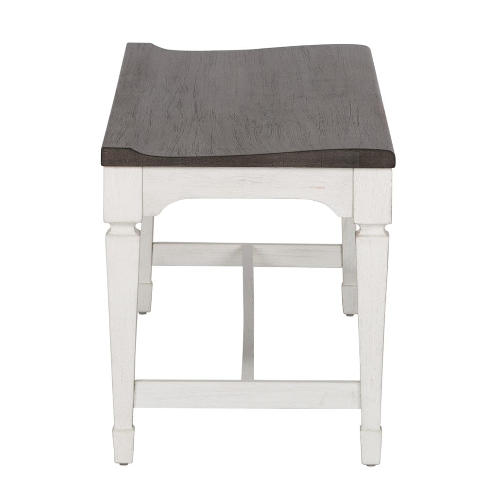 Henry & Mason - Madeline Meadows Wood Seat Bench in Wirebrushed White with Charcoal Tops - AFA02632 view 4