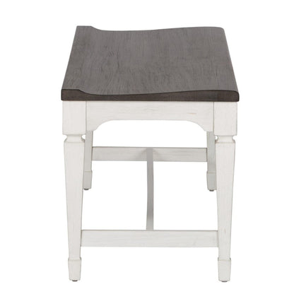 Henry & Mason - Madeline Meadows Wood Seat Bench in Wirebrushed White with Charcoal Tops - AFA02632 view 4
