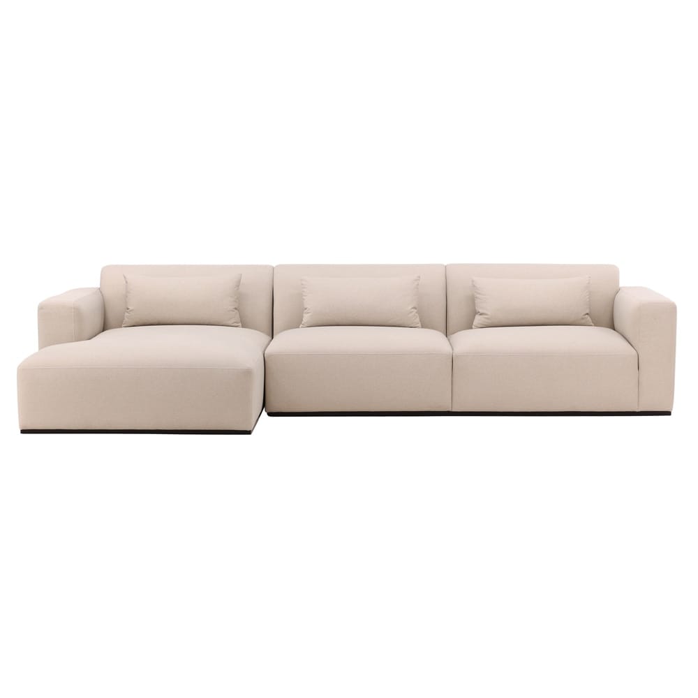 Henry & Mason - Manhatten LSF Chaise Sectional in Cream Faux Mohair  - DV7360 veiw 1