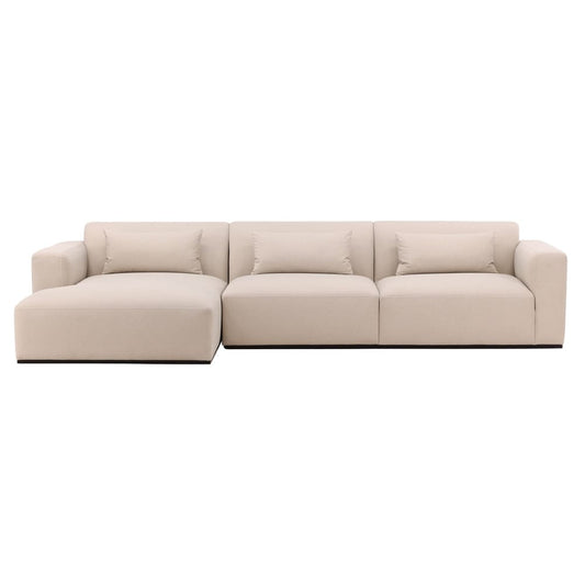 Henry & Mason - Manhatten LSF Chaise Sectional in Cream Faux Mohair  - DV7360 veiw 1