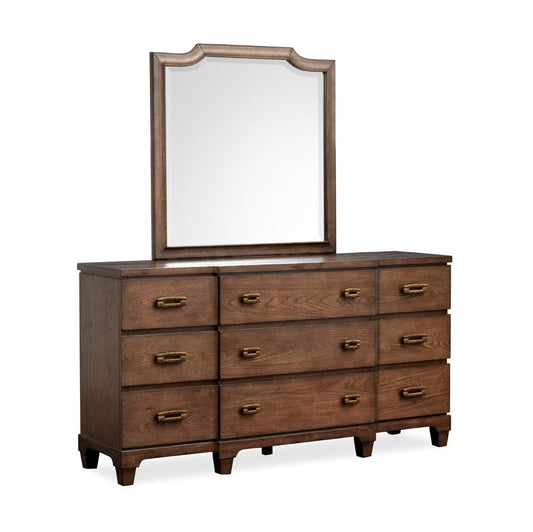 Henry & Mason  -  Maple Mill Spiced Rum Drawer Dresser With Shaped Mirror  - AFA01391 view 1