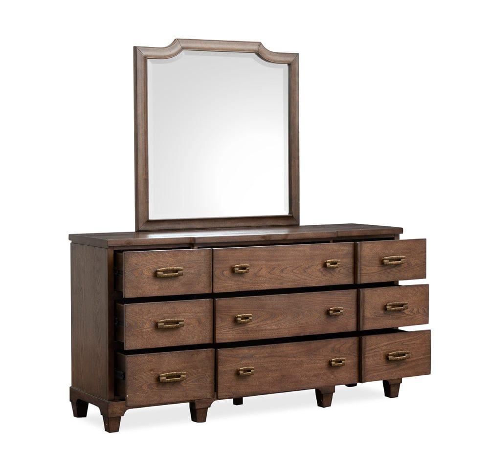 Henry & Mason  -  Maple Mill Spiced Rum Drawer Dresser With Shaped Mirror  - AFA01391 view 8