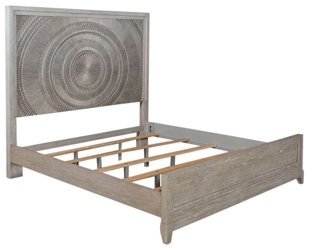 Henry & Mason - Maravista King Panel Bed in Washed Taupe & Silver Champagne - AFA03963 view 2